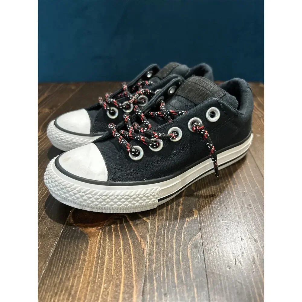 Converse Chuck Taylor All Star Street Slip Kids Size‎ 11 Shoes Black Red 662340F
